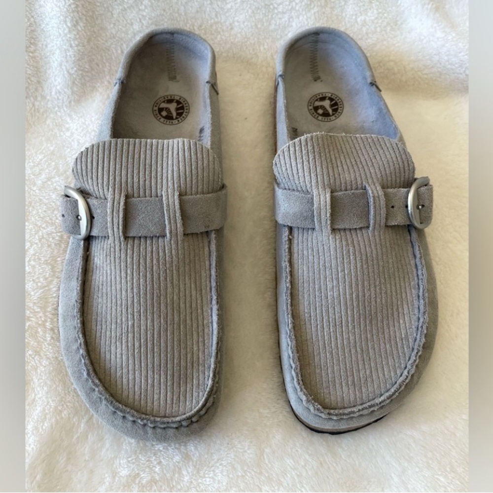 Birkenstock Buckley Suede Embossed Clogs 40 Gray Size 9 $179 - Picture 10 of 11